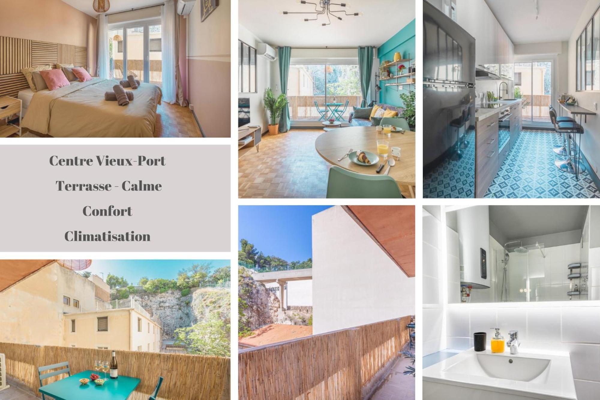 מרסיי Divine Idylle Central Vieux-Port Terrasse Clim מראה חיצוני תמונה
